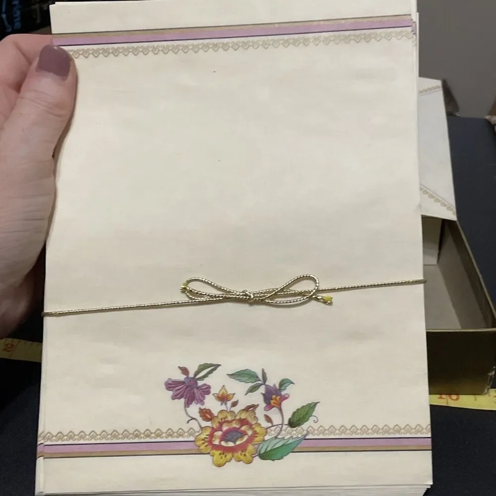Vintage Stationery Set Mead Montag China Aster Florals Incomplete Flowers